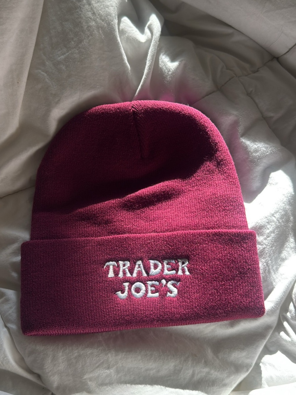 Trader Joe's Women's Burgundy Knit Beanie Hat